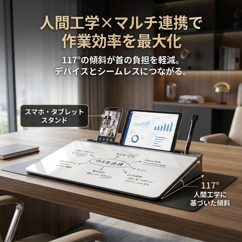 仕事がはかどる デスクトップホワイトボード｜モニター下収納付き ToDoメモボード