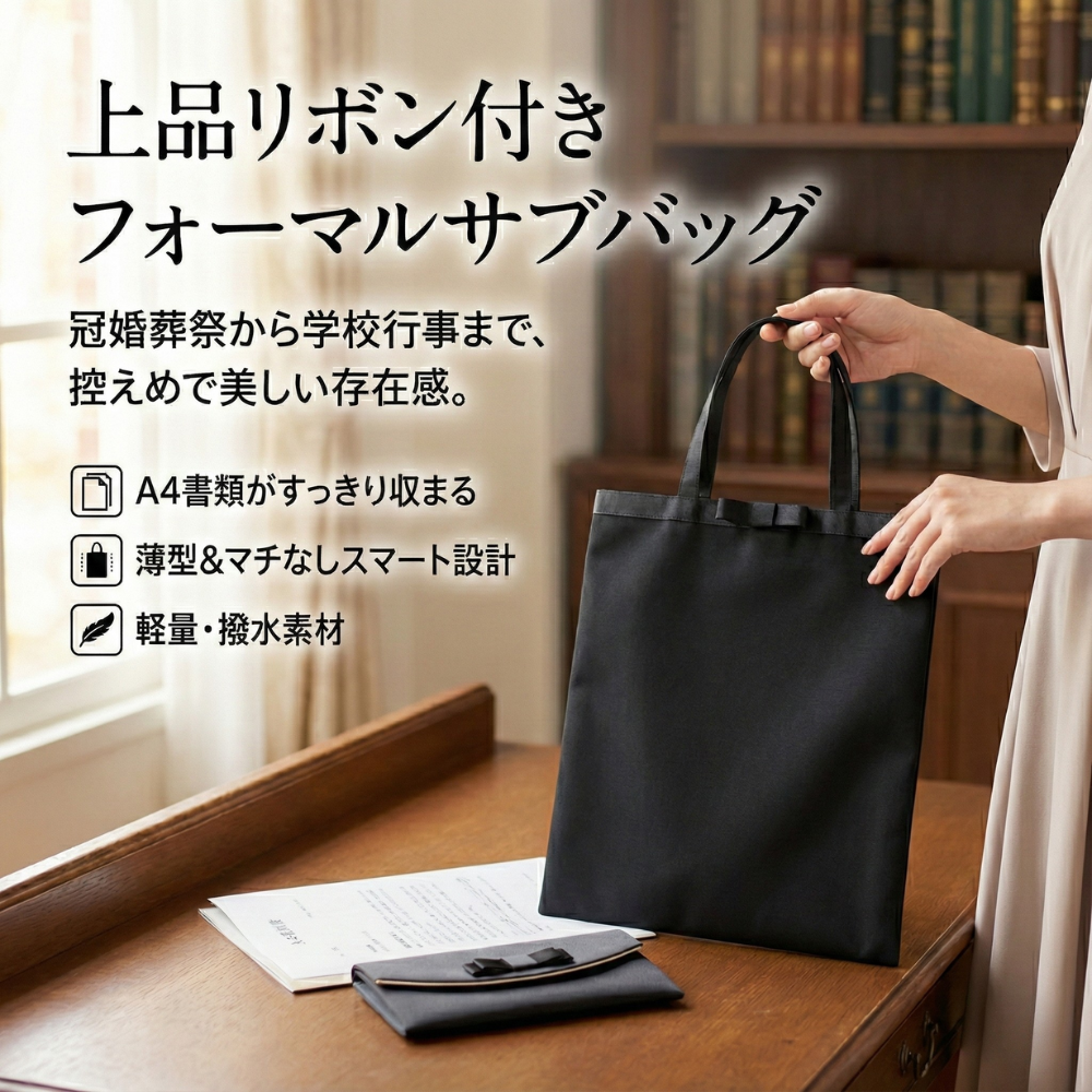 [JUSTVEL] フォーマルバッグ 黒